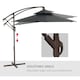 image 4 of Outsunny 2.7m Garden Banana Parasol Cantilever Umbrella with Crank Handle, Double Tier Canopy and Cross Base for Outdoor, Hanging Sun Shade, Black