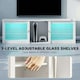 image 5 of HOMCOM 160cm TV Unit w/ LED Lights for 70in TV Modern TV Stand Cabinet | White | White