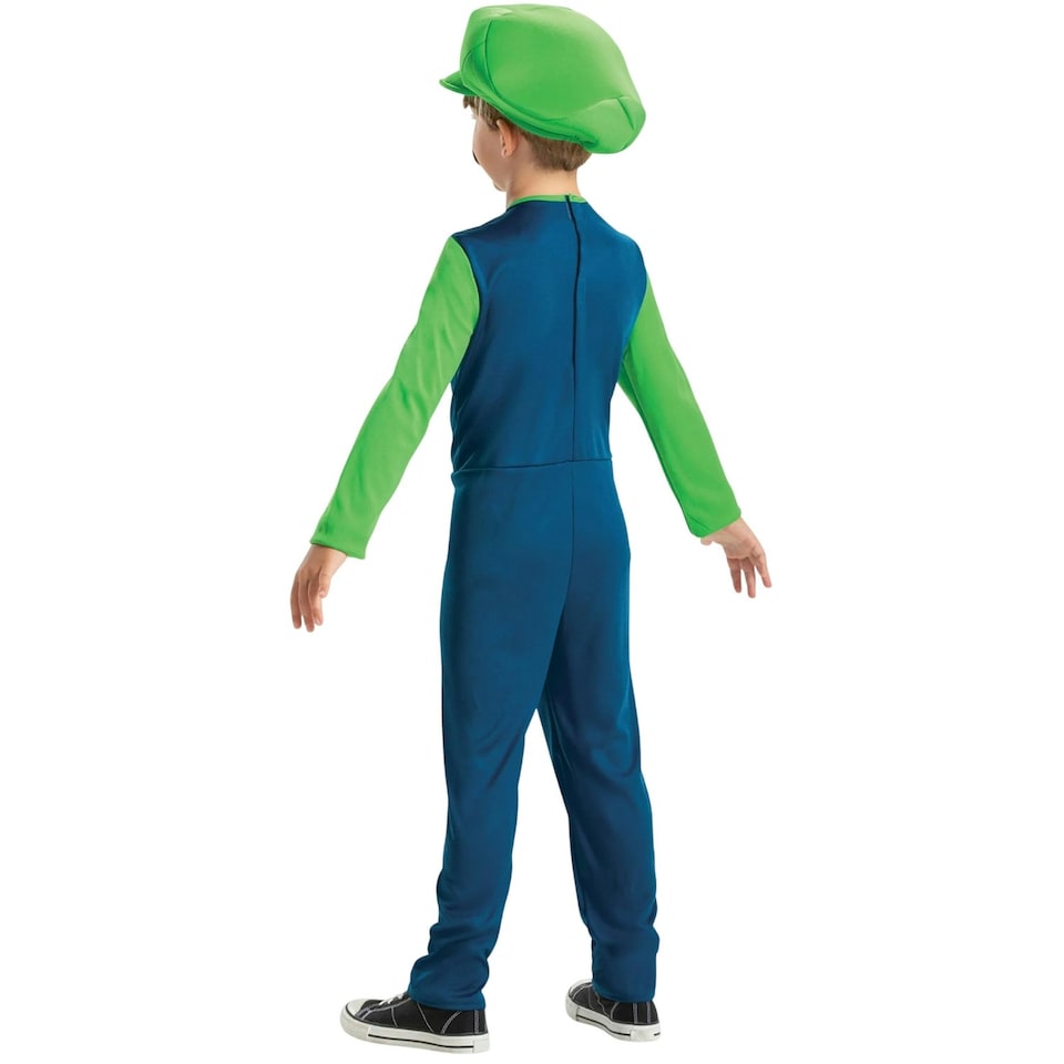 image 1 of Super Mario Bros Boys Luigi Costume - Blue/Green - 7-8 Years