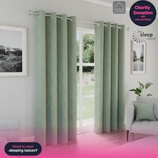 Enhanced Living Austin Blackout, Thermal Green Curtains with Eyelet Header (PAIR) - 46x54 inch (117x137cm)
