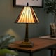 image 2 of ValueLights Tiffany Stained Glass Shade Antique Brass Table Lamp Multi