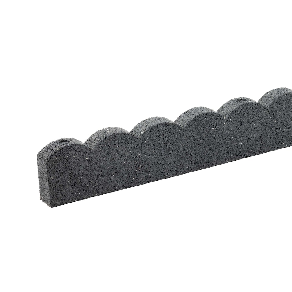 image 1 of Recycled Rubber Scallop Garden Edging Border - Grey - Pack of 16 | Grey | Grey | Pack of 16 | 1
