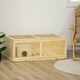 image 2 of PawHut Wooden Hamster Cage w/ Sliding Tray, Openable Top, Hut, Natural Wood