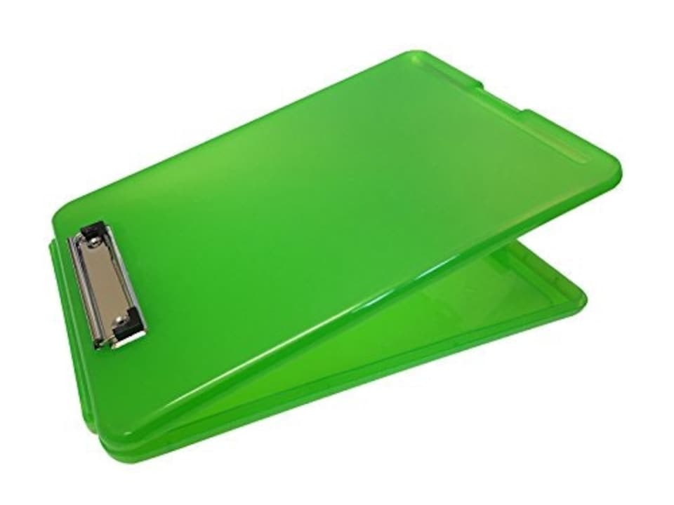 image 1 of 6 x A4 Green Clipboard Box Files - Storage Filing Clip Board Case