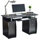image 1 of WICKLOW Computer Desk with Cabinet and 3 Drawers - Black Black