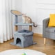 image 2 of PawHut Cat Scratching Post with Bed House Perch Toy for Indoor Cats, Grey