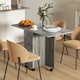 image 2 of HOMCOM Folding Dining Table, Drop Leaf Table With Storage Drawers Grey Marble