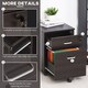 image 6 of Vinsetto 2-Drawer Locking Office Filing Cabinet w  5 Wheels Rolling Storage Hanging A4 Cupboard Home Organisation Black Wood Grain