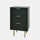 image 6 of OHS Ribbed Bedside Table Modern Bedroom 3 Draw Office Nightstand | Green | Dark Forest Green