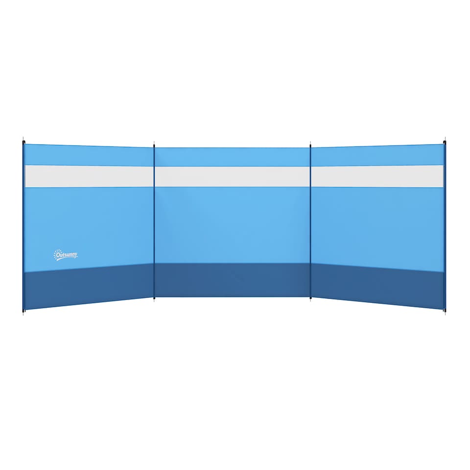 image 1 of Outsunny Camping Windbreaks with Clear Windows and Carry Bag | Blue