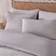 image 1 of OHS Stripe Embossed Duvet Cover and Pillowcase Bedding Set, Double - Grey