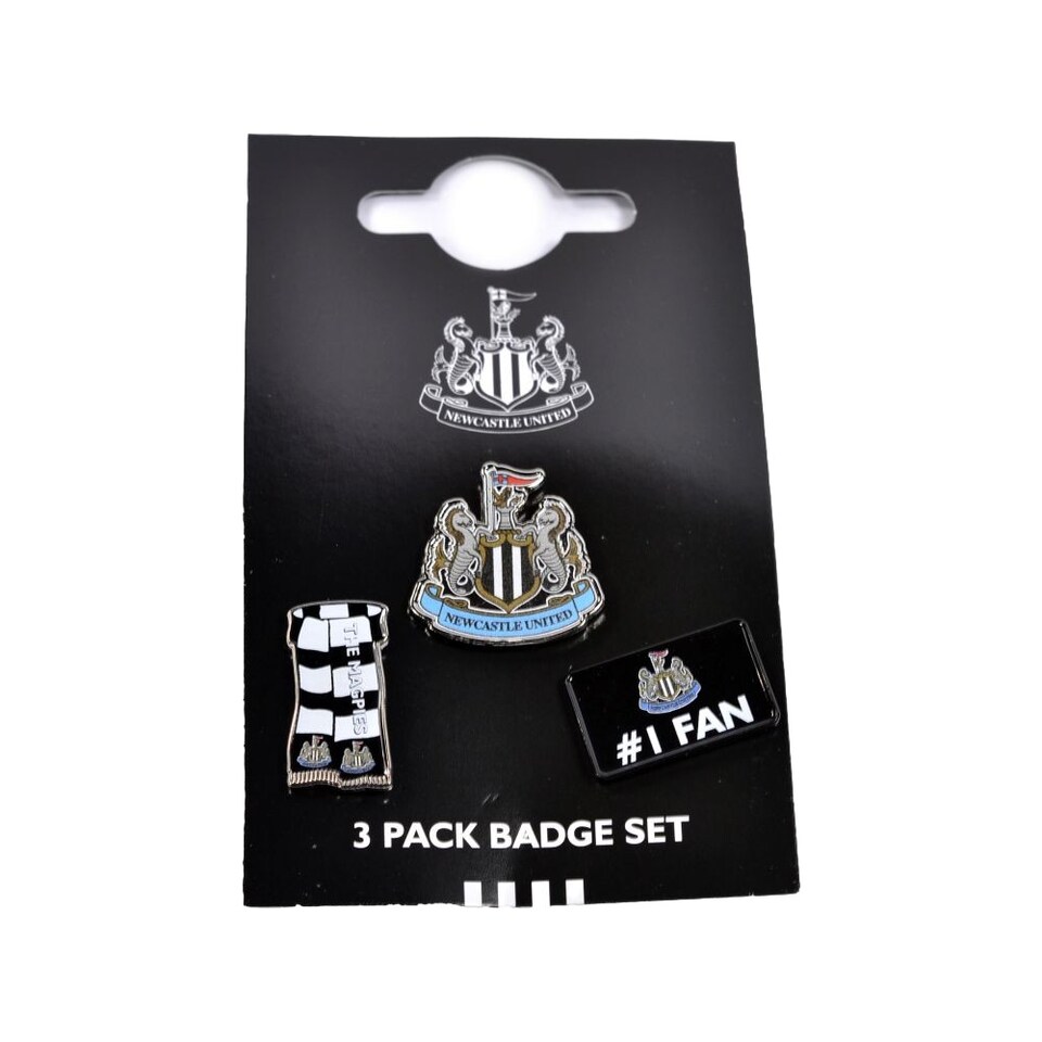 image 1 of Newcastle United FC Badge Set (Pack of 3) | Black | Black/White/Blue/Gold | 1