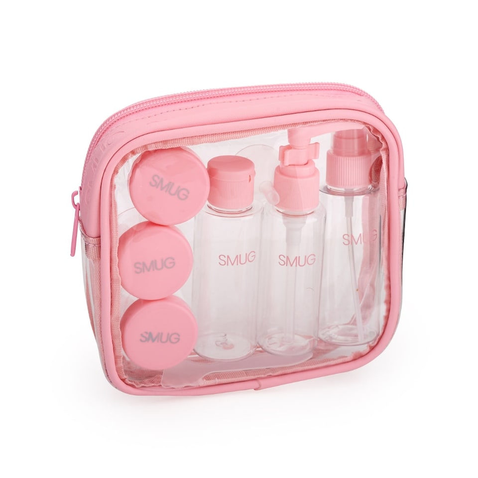 image 1 of SMUG Travel Bottle 9-Piece Set - Pink