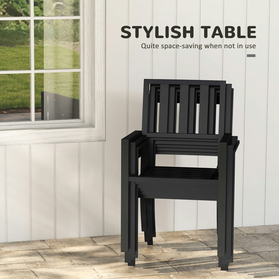 image 1 of Outsunny 7 Pieces Patio Dining Set with Umbrella Hole, for Poolside