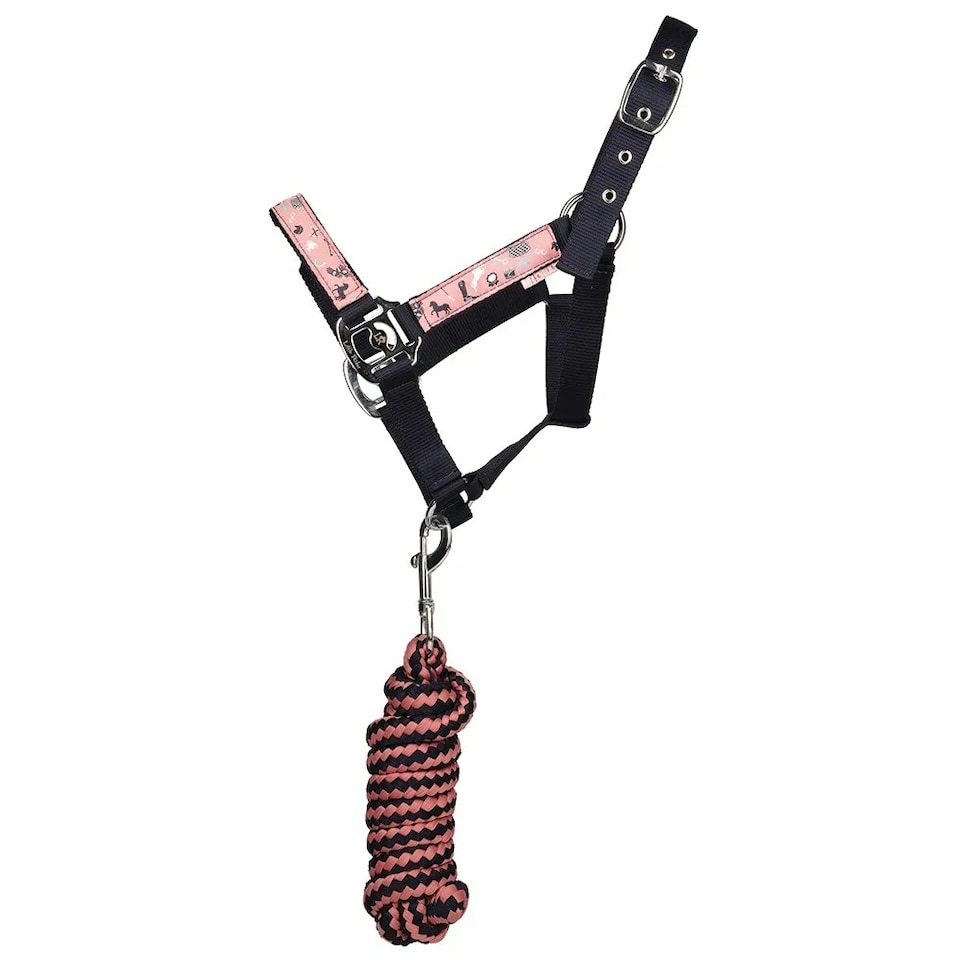 image 1 of My Little Pony Horse Head Collar & Lead Rope - Navy/Blush - Full
