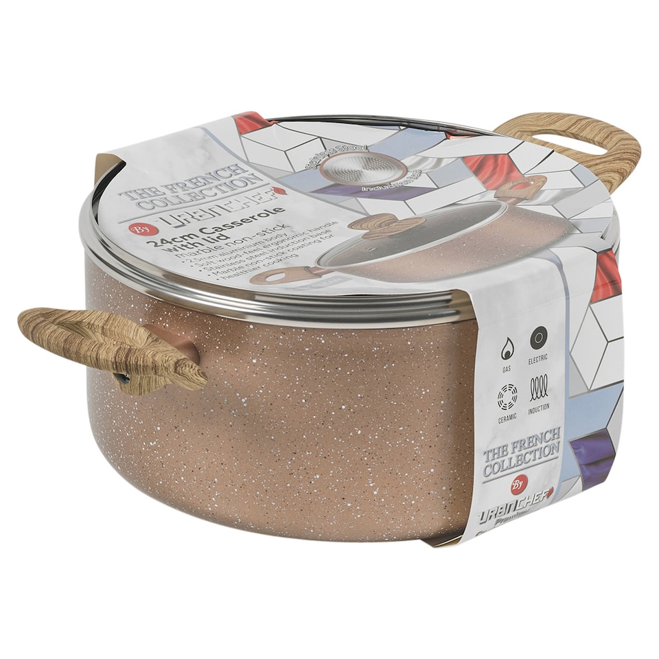 image 1 of 20cm Rose Gold Induction Casserole Pot