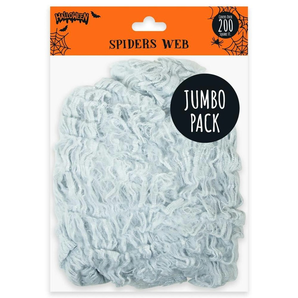 Pack of 12 100g Halloween Jumbo Spider Web