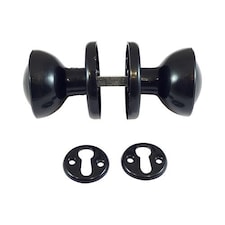 Timco - Plastic Rim / Mortice Knob Set - Black (Size 50mm - 1 Each)