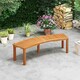 image 8 of COSTWAY Curved Fire Pit Bench Acacia Wood Patio Bench Brown