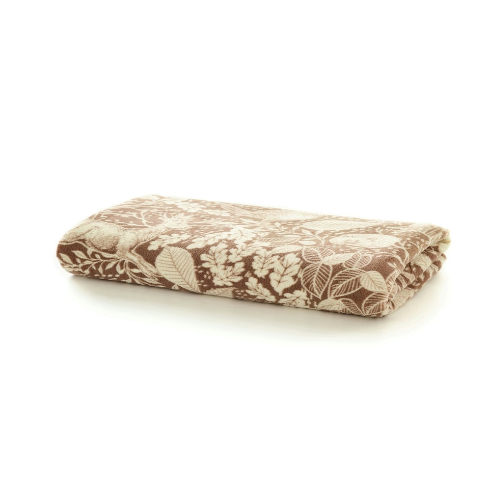 image 1 of Winter Forest Woodland Animal Soft Throw - 140 x 180cm Decorative Blanket | Brown | Umber | 1