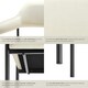image 5 of Armchair Doe - durable fabric, black powder-coated legs, 120 kg load, 58 x 62 x 85 cm - Set of 2 White | Velvet Look Off-White
