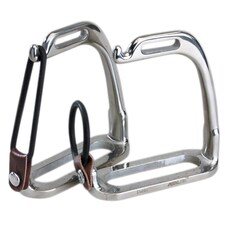 Korsteel Stainless Steel Peacock Stirrup Irons - Silver - 4.25in
