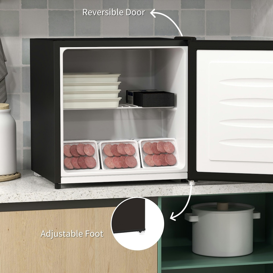 image 1 of HOMCOM 35L Tabletop Freezer with Adjustable Temperature Wire Shelf Black
