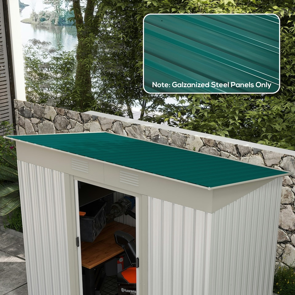 image 1 of Outsunny Pack of 12 Metal Roofing Sheets for Greenhouse, Dark Grey
