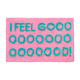 image 4 of I Feel Good Slogan Bath Mat Non Slip, Colourful Tufted Rug | Pink | Pink/Turquoise | 50 x 80cm (20 x 32") | 1