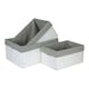 image 1 of Set of 3 Paper Rope Rectangular Storage Basket with Grey Cotton Lining | Grey | Grey | Not provided