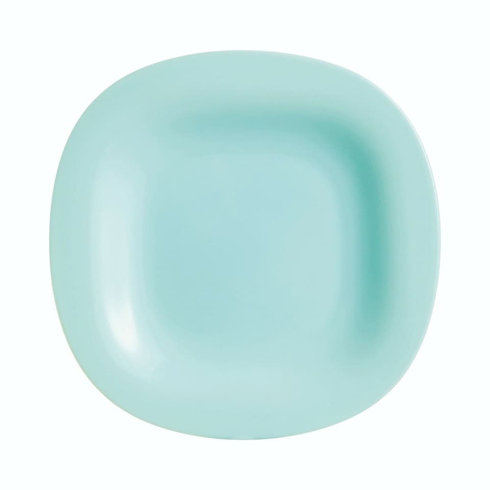 image 1 of Set of 6 Luminarc Square Opal Glass Dessert Plates | Blue | 1