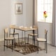 image 2 of Riley Large Dining Set - Black/Light Oak Effect Veneer | Black | 5
