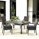 image 1 of Outsunny 4 Pieces PE Rattan Garden Chairs with Cushion, Patio Wicker Dining Chairs with Backrest for Patio, Deck, Garden, Dark Grey