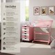 image 2 of Kids Study Desk And Filing Cabinet Set Childrens Play Room Furniture MDF In 2 Colours 7 Step Adjustable Height | Pink | rose | 109 x 55 x 94 cm | 1