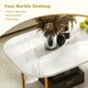 image 8 of COSTWAY Faux Marble Top Coffee Table 2-tier Tea Table White