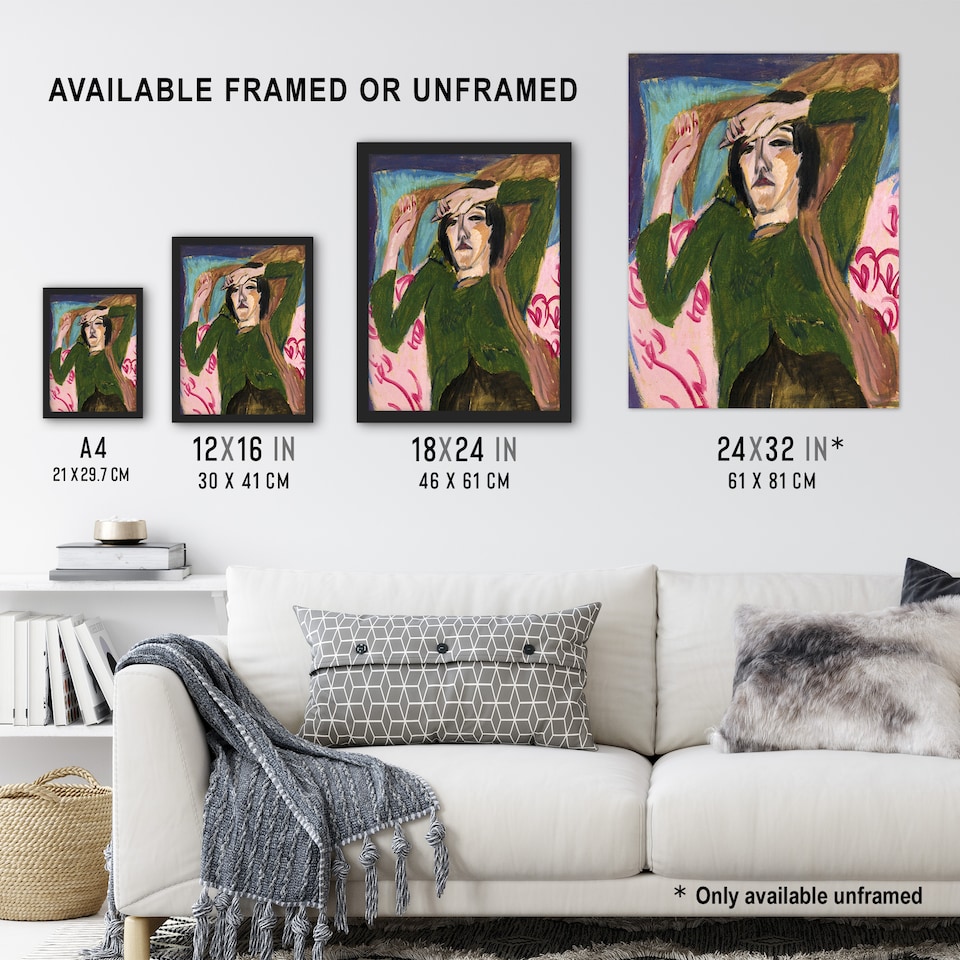 image 1 of Woman in the Green Blouse Kirchner Huge Wall Art Print 18X24 In