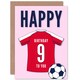 image 1 of Football Strip Kit White Red Jersey Age 9 Year Old Child Kids 9th Birthday Card