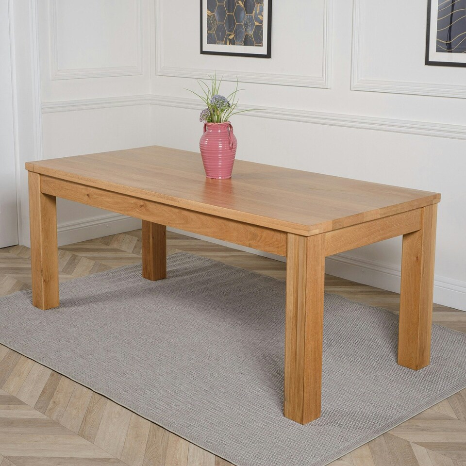 image 1 of Dakota Chunky Oak Dining Table - 222cm Brown | Oak