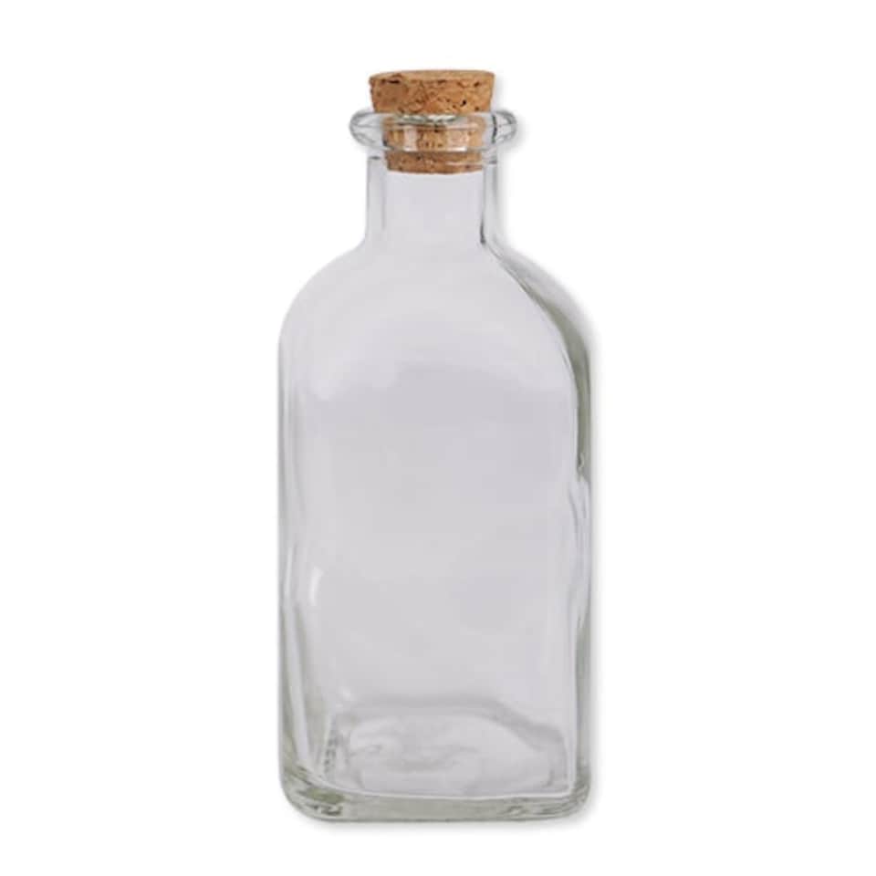 image 1 of Small Glass Bottle With Cork Lid Clear | One Size