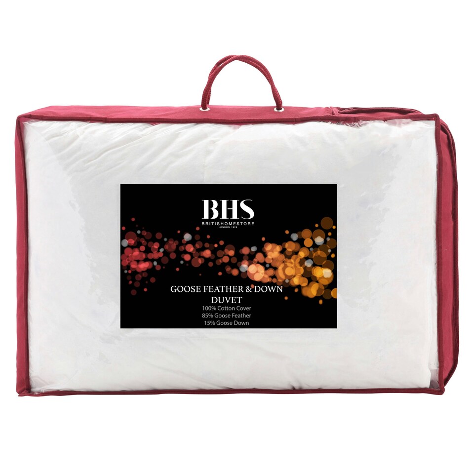 image 1 of BHS 13.5 Tog Goose Feather & Down Duvet | White | White