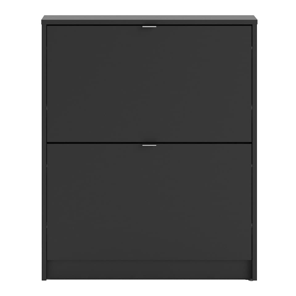 image 1 of Shoes Shoe Cabinet 2 Flip Down Doors and 1 layer in Matt Black