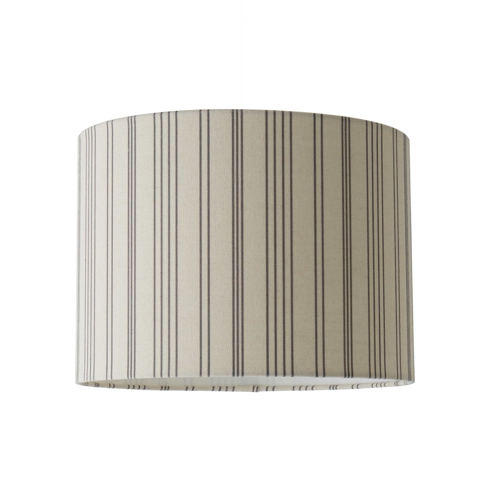 image 1 of ValueLights Hallie Natural Stripe Large Ceiling Lamp Shade & Bulb | Brown