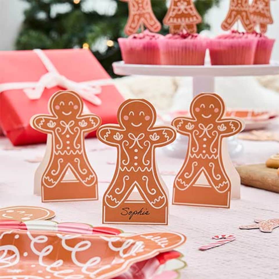 image 1 of Gingerbread Man Christmas Place Cards - Pack of 10