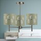 image 4 of Brea - Antique Brass 3 Light Fitting with Sage Green Fern Shades Bronze | Green