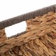 image 5 of Shallow Rectangular Water Hyacinth with Grey Rope Border Storage Basket Brown | Brown | L