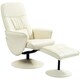 image 1 of HOMCOM PU Leather Armchair and Footrest Swivel Recliner w/ Ottoman Cream White
