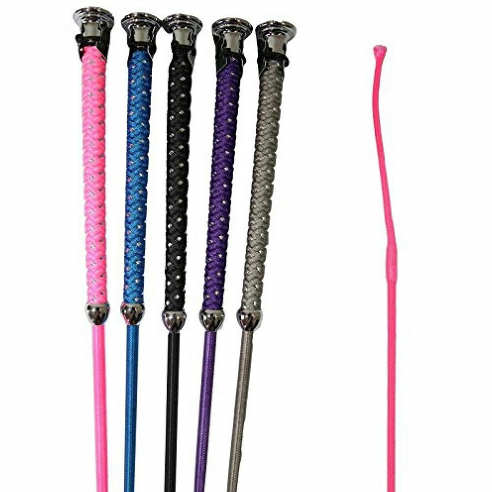 image 1 of Dublin Dressage Whip With Plaited Handle - Black - 110cm