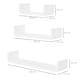 image 7 of HOMCOM U Shaped Shelf Set Floating Wall Mounted White Hanging 3pc Display