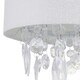 image 6 of Fiji - White Linen with Silver Fleck Detail Jewelled Pendant Shade White | Clear