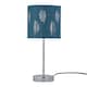 image 2 of Set of 2 Chrome Stick Table Lamps with Teal Fern Cut Out Shades | Chrome | Green | Medium | 2
